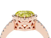 Heart-Shaped Pave Halo Engagement Ring Setting for a Fancy Yellow Lab-Grown Diamond | Rose Gold