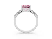 Radiant Cut Scattered Accent Engagement Ring Setting for a Fancy Pink Lab-Grown Diamond | Platinum