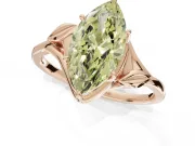 Marquise Bypass Solitaire Engagement Ring Setting for a Fancy Yellow Lab-Grown Diamond | Rose Gold