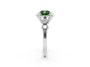 Cushion Cut Floral Engagement Ring Setting for a Fancy Green Lab-Grown Diamond | Petal Frame | White Gold
