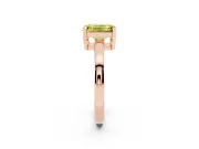 Emerald Cut Solitaire Engagement Ring Setting for a Fancy Yellow Lab-Grown Diamond | Flat Tab Prongs | Rose Gold