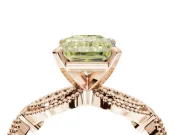 Radiant Cut Vintage Engagement Ring Setting for a Fancy Yellow Lab-Grown Diamond | Graduated Stations | Rose Gold