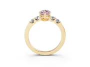 Marquise Five Stone Engagement Ring Setting for a Fancy Pink Lab-Grown Diamond | Yellow Gold