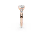 Princess Cut Five Stone Engagement Ring Setting | Prong-Set Side Stones | Rose Gold