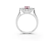 Emerald Cut Engagement Ring Setting for a Fancy Pink Lab-Grown Diamond | White Gold - Design NV-24790