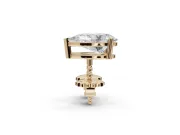 Oval Lab-Grown Diamond Solitaire Basket Stud Earrings | Open Gallery | Yellow Gold