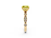 Asscher Cut Vintage Engagement Ring Setting for a Fancy Yellow Lab-Grown Diamond | Yellow Gold
