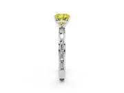 Cushion Cut Channel Set Engagement Ring Setting for a Fancy Yellow Lab-Grown Diamond | Platinum