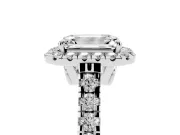 Emerald Cut Halo Engagement Ring Setting | Shared Prong Shoulders | White Gold