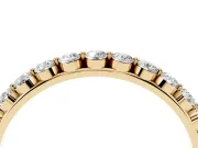 Round Lab-Grown Diamond Half Eternity Band | Single Shared Prongs | Yellow Gold
