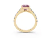 Princess Cut Engagement Ring Setting for a Fancy Pink Lab-Grown Diamond | Yellow Gold - Design NV-24643