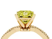 Princess Cut Twisted Engagement Ring Setting for a Fancy Yellow Lab-Grown Diamond | Beaded Twist | Yellow Gold