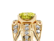 Radiant Cut Art Deco Engagement Ring Setting for a Fancy Yellow Lab-Grown Diamond | Yellow Gold