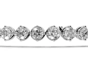 Round Lab-Grown Diamond Prong Set Tennis Bracelet | Single Row | White Gold