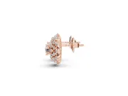 Round Lab-Grown Diamond Sunburst Cluster Stud Earrings | Star Outline | Rose Gold