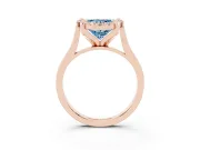 Heart-Shaped Claw Corner Halo Engagement Ring Setting for a Fancy Blue Lab-Grown Diamond | Slim Plain Band | Rose Gold