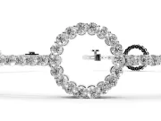 Round Lab-Grown Diamond Pavé Circle Link Tennis Bracelet | Stone Bar Links | Sterling Silver