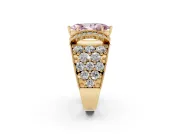 Marquise Vintage Pave Engagement Ring Setting for a Fancy Pink Lab-Grown Diamond | Milgrain Edges | Yellow Gold