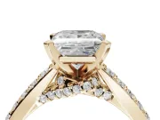 Princess Cut Pavé Solitaire Engagement Ring Setting | Crossover Gallery | Yellow Gold
