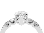 Marquise Cut Diamond Five-Stone Prong Set Engagement Ring Set in Platinum with Channel Band