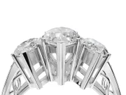 Marquise Three Stone Engagement Ring Setting | Beaded Shoulders | Platinum