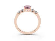 Emerald Cut Five Stone Engagement Ring Setting for a Fancy Pink Lab-Grown Diamond | Rose Gold
