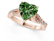 Heart-Shaped Twisted Engagement Ring Setting for a Fancy Green Lab-Grown Diamond | Rose Gold