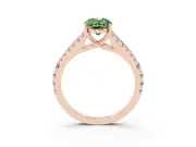 Oval Graduated Split Shank Engagement Ring Setting for a Fancy Green Lab-Grown Diamond | Rose Gold