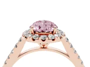 Pear-Shaped Halo Engagement Ring Setting for a Fancy Pink Lab-Grown Diamond | Pave Shoulders | Rose Gold