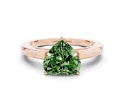 Heart-Shaped Solitaire Engagement Ring Setting for a Fancy Green Lab-Grown Diamond | Stepped Flat Band | Rose Gold