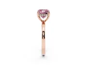 Princess Cut Engagement Ring Setting for a Fancy Pink Lab-Grown Diamond | Hidden Halo | Rose Gold