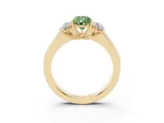Pear-Shaped 3 Stone Engagement Ring Setting for a Fancy Green Lab-Grown Diamond | Yellow Gold