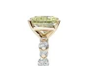 Radiant Cut Pavé Engagement Ring Setting for a Fancy Yellow Lab-Grown Diamond | Alternating Accents | Yellow Gold