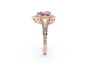 Pear-Shaped Halo Engagement Ring Setting for a Fancy Pink Lab-Grown Diamond | Rose Gold - Design NV-24799