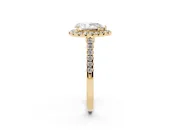 Pear-Shaped Halo Engagement Ring Setting | Pave Shoulders | Yellow Gold