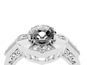 Fancy Black Marquise Cut Diamond Milgrain Halo Ring Set in Platinum with Split Shank