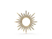 Round Lab-Grown Diamond Pavé Sunburst Pendant Necklace | Open Circle | Yellow Gold
