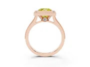 Princess Cut Vintage Milgrain Halo Engagement Ring Setting for a Fancy Yellow Lab-Grown Diamond | Bezel Head | Rose Gold