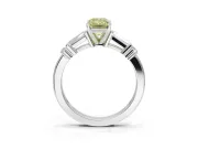 Emerald Cut Tapered Baguette Engagement Ring Setting for a Fancy Yellow Lab-Grown Diamond | Platinum