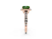 Radiant Cut Accented Halo Engagement Ring Setting for a Fancy Green Lab-Grown Diamond | Rose Gold