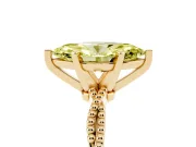 Marquise Twisted Engagement Ring Setting for a Fancy Yellow Lab-Grown Diamond | Beaded Twist | Yellow Gold