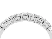 Emerald Cut Diamond Half Eternity Band Set in Platinum with Prong Setting