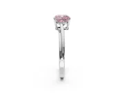 Cushion Cut Bypass Solitaire Engagement Ring Setting for a Fancy Pink Lab-Grown Diamond | White Gold
