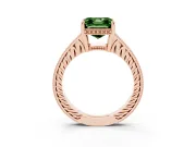 Asscher Cut Engraved Engagement Ring Setting for a Fancy Green Lab-Grown Diamond | Rose Gold