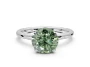 Round Hidden Halo Engagement Ring Setting for a Fancy Green Lab-Grown Diamond | Platinum