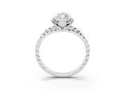 Marquise Rope Split Shank Engagement Ring Setting | Accented Head | White Gold