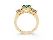Round Close Set Five Stone Engagement Ring Setting for a Fancy Green Lab-Grown Diamond | Yellow Gold