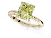 Radiant Cut Solitaire Engagement Ring Setting for a Fancy Yellow Lab-Grown Diamond | Tapered Plain Band | Yellow Gold