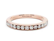 Round Lab-Grown Diamond Channel Set Half Eternity Band | Flush Walls | Rose Gold