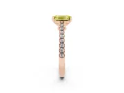 Emerald Cut Pavé Engagement Ring Setting for a Fancy Yellow Lab-Grown Diamond | Rose Gold - Design NV-24454